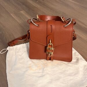 CHLOE Aby Leather Handbag 2way Shoulder Bag 27S SEPIA BROWN